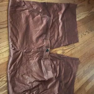Bronze cropped wide leg Khaki pants